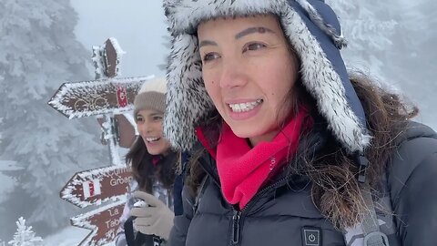 Long Snowy Hike to the Carpathian Mountains in Romania