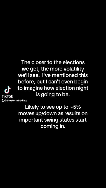 The closer to the elections we get, the more volatility we'll see.