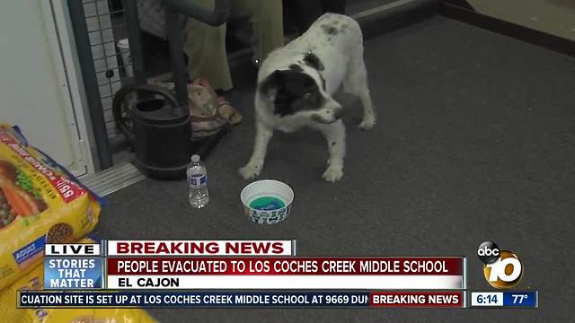 People evacuated to Los Coches Creek Middle School