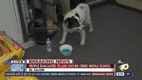 People evacuated to Los Coches Creek Middle School