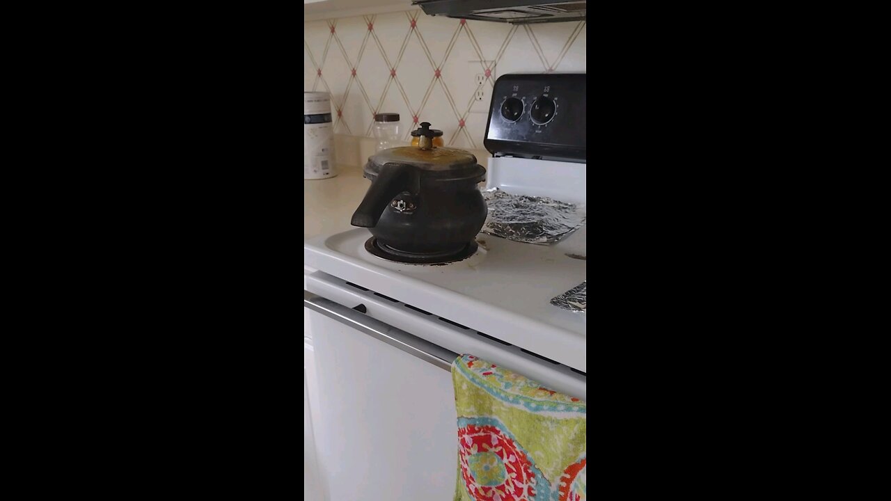 Pressure cooker about to whistle
