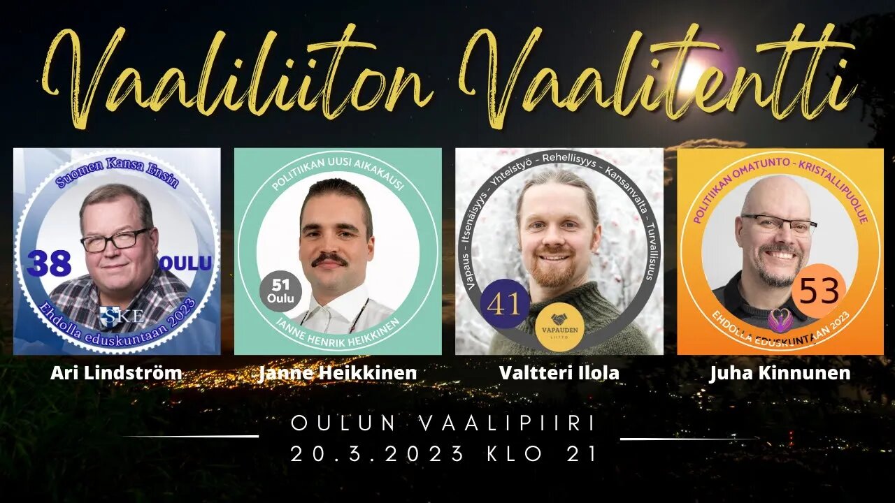 Vaaliliiton vaalitentti - Oulun vaalipiiri 20.3.23 klo 21