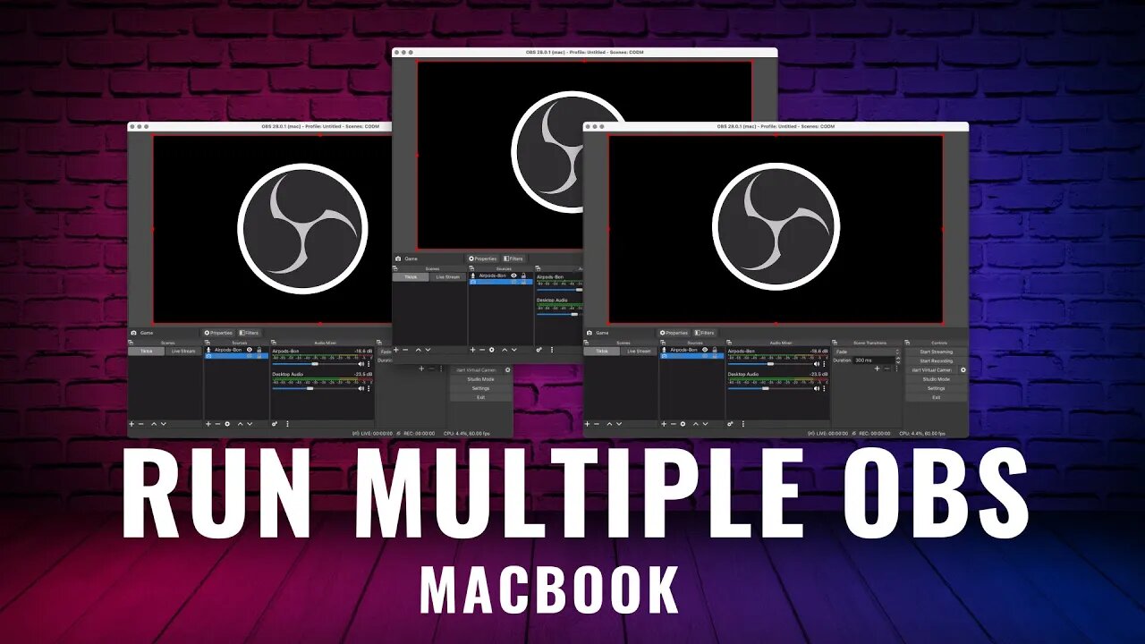 How to Run Multiple OBS on MacBook M1 -Stream to Youtube / Twitch / Facebook and more...