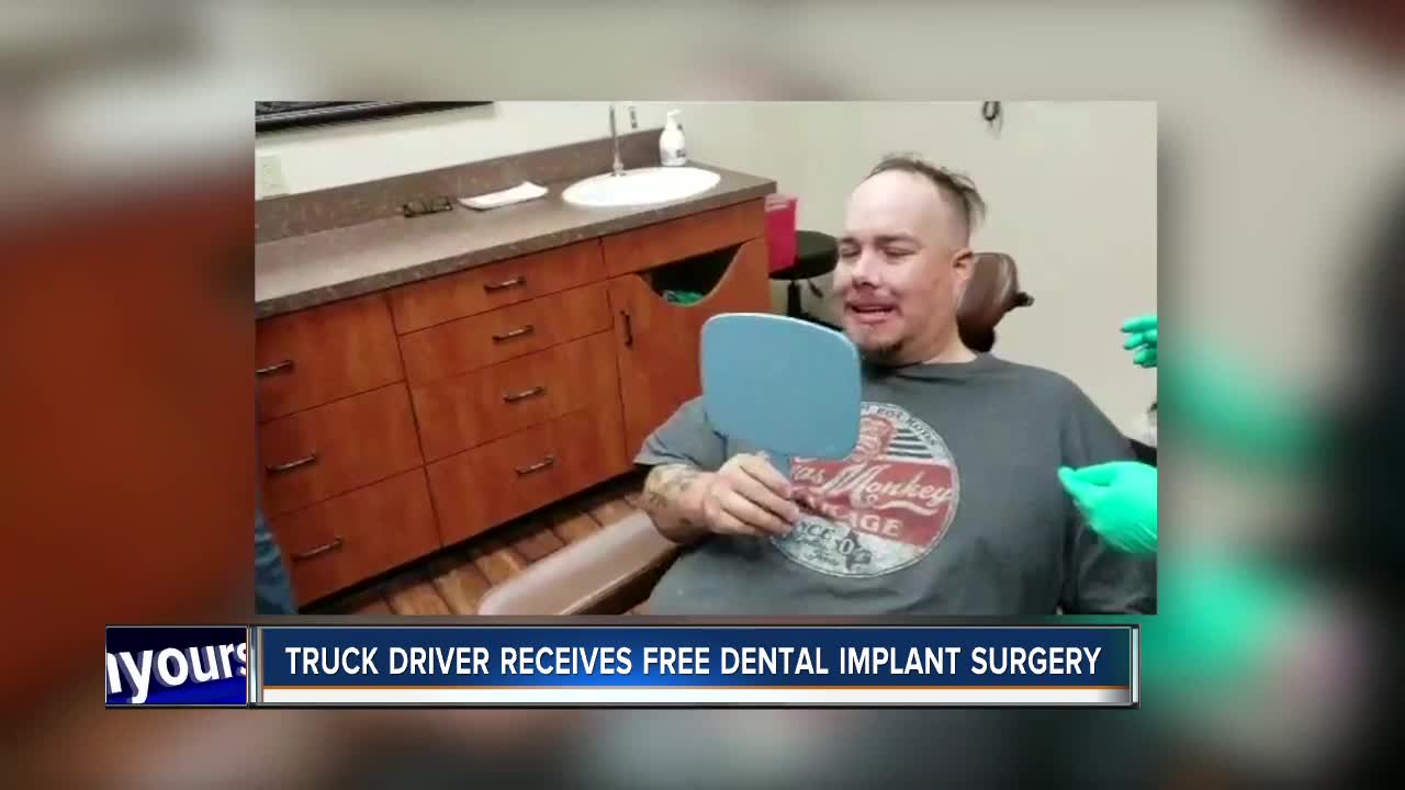 Truck driver receives free dental implant surgery