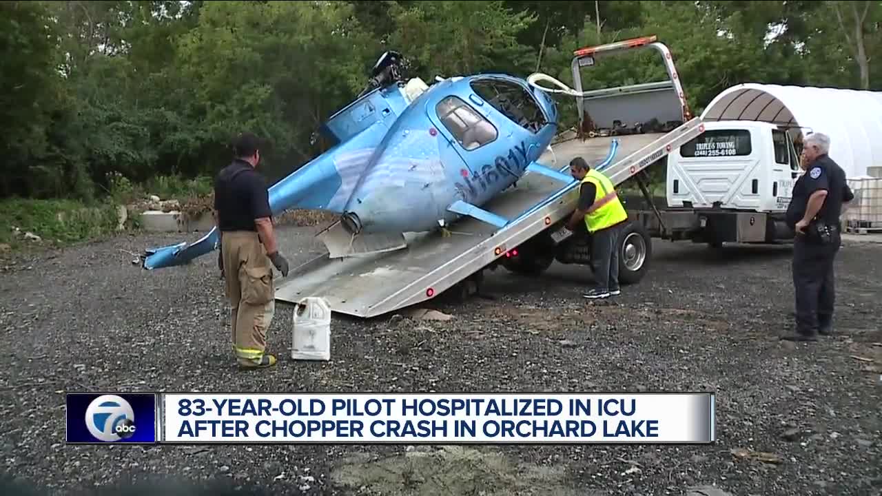 Pilot rescued from private helicopter crash in Orchard Lake