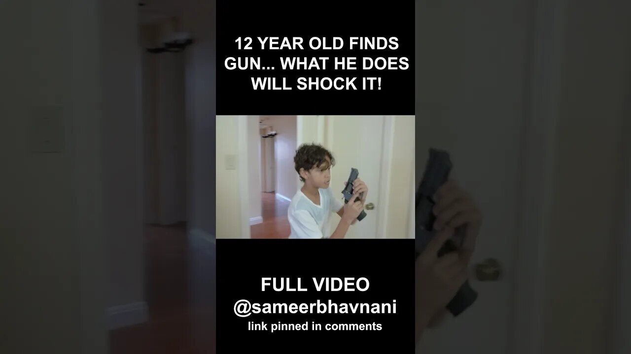 **TERRIFYING FOOTAGE** 12 Year Old Finds LOADED GUN! #shorts #ytshorts #sameerbhavnani