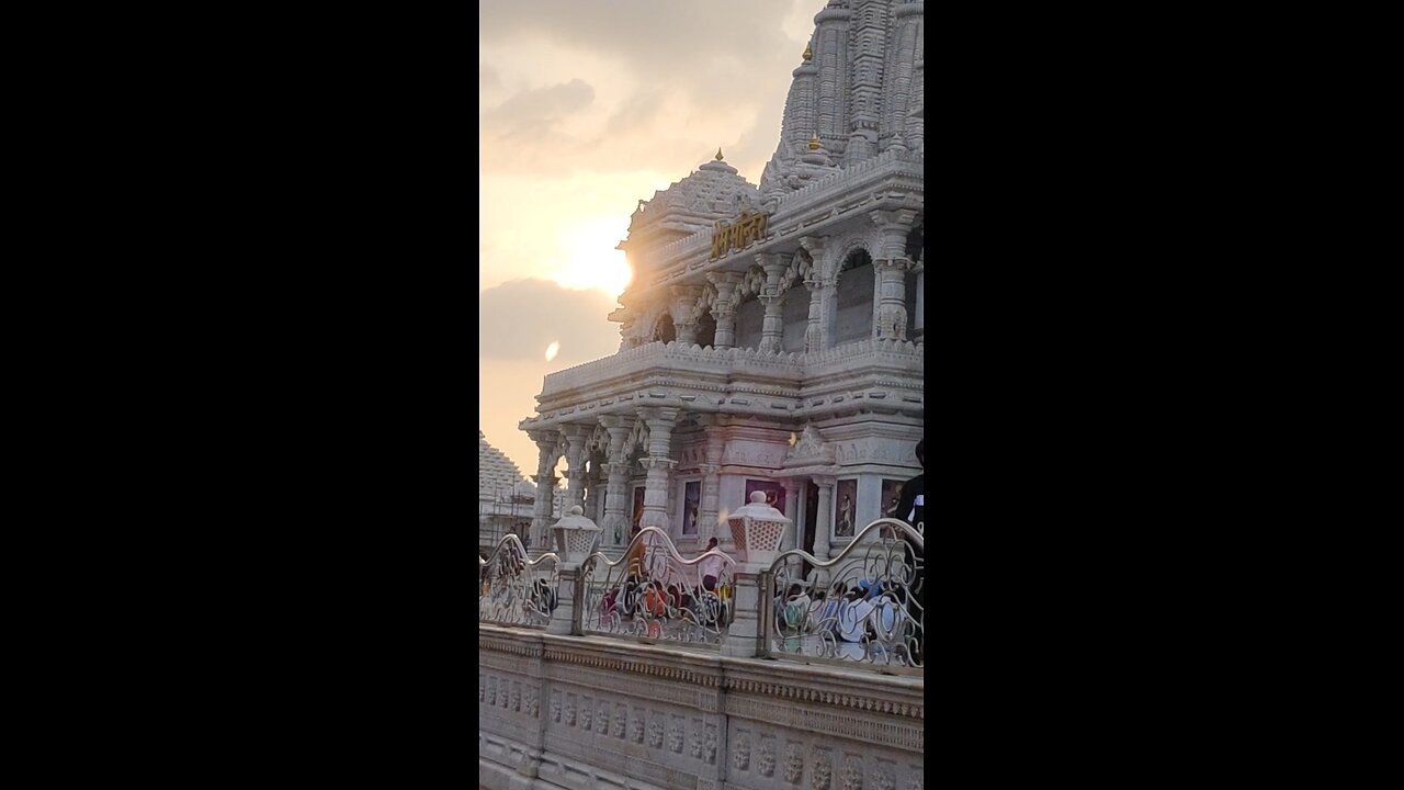 Prem Mandir Vrindavan sunset view