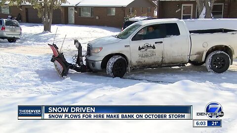 Beating the cold temperatures by scheduling a snow plow to clear driveway, all through an app