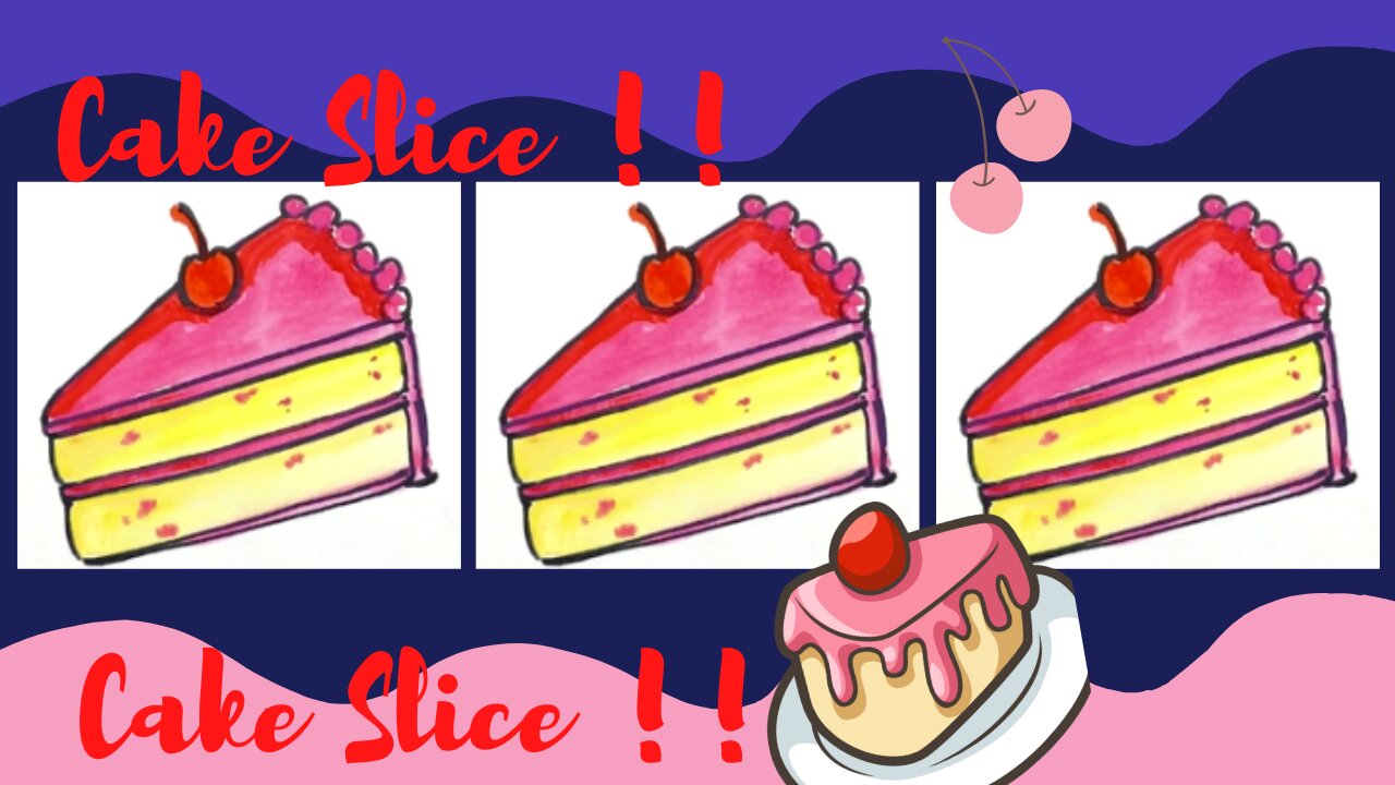 Draw A Cake Slice | Draw A Pastry | Easy Drawing of a Cake Slice