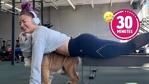 Dog Slips Into Woman's Workout 😯 | FUNNIEST Pets Of The Year...So Far