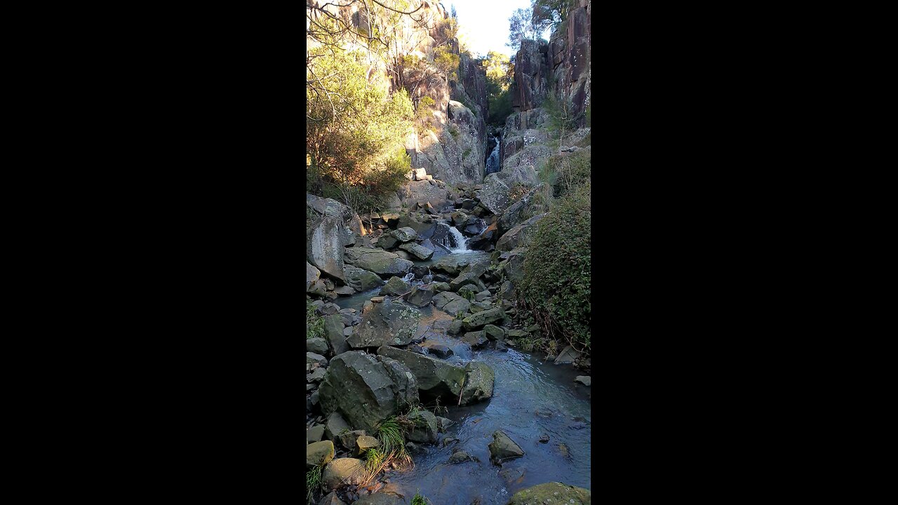 Waterfall near residential area