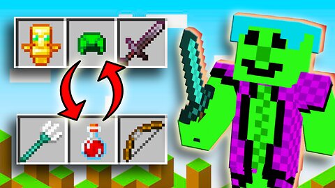 Minecraft But INVENTORY RANDOMIZES Every 15 Seconds!!
