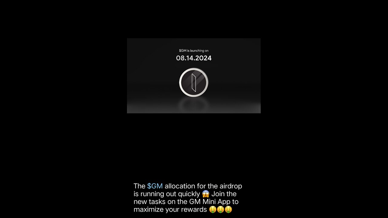 The $GM allocation for the GM Mini Airdrop 14th August Airdrop date tomorrow