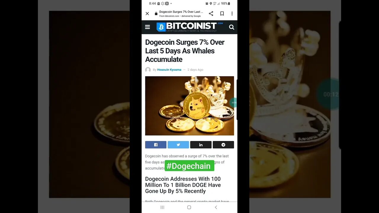 Dogecoin Surges 7% Over Last 5 Days #dogechain