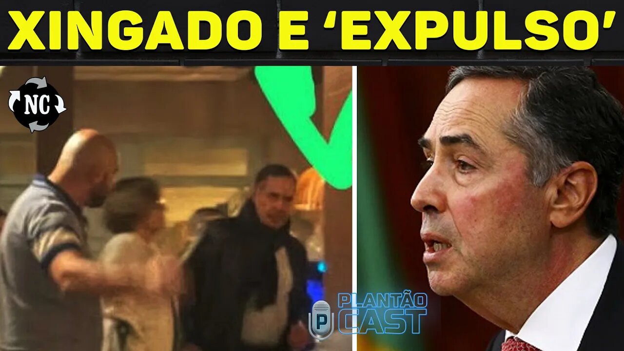 Ministro Barroso sai escoltado de restaurante em SC após ser descoberto por populares; veja