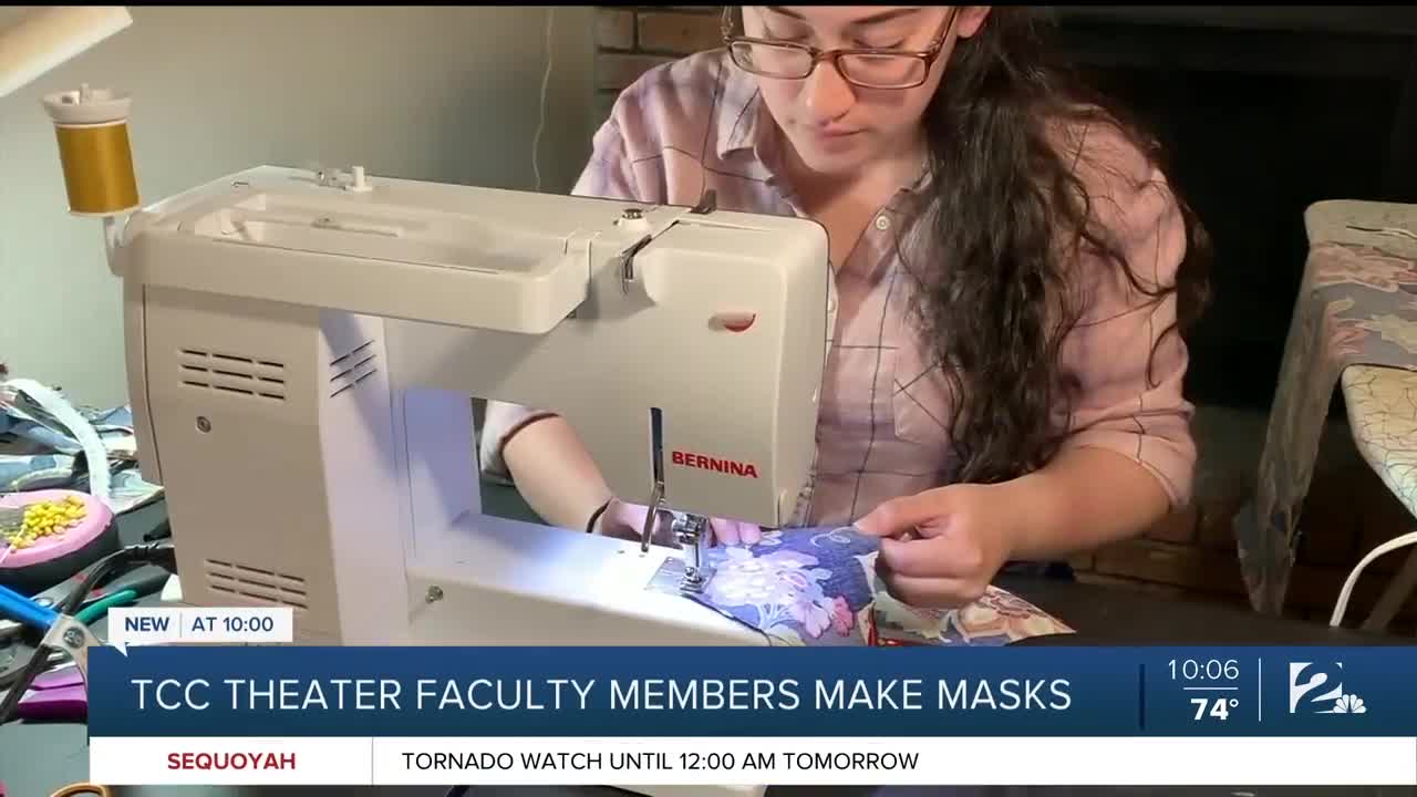 Tulsa Community College theatre staff make masks