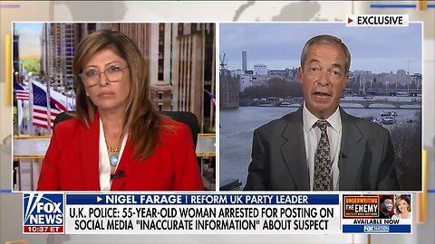 Nigel Farage on arrests for posting. “Even people who like my Facebook posts get suspended.”