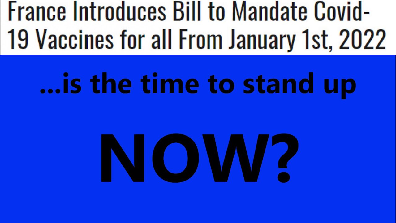 ...is the time to stand up NOW?