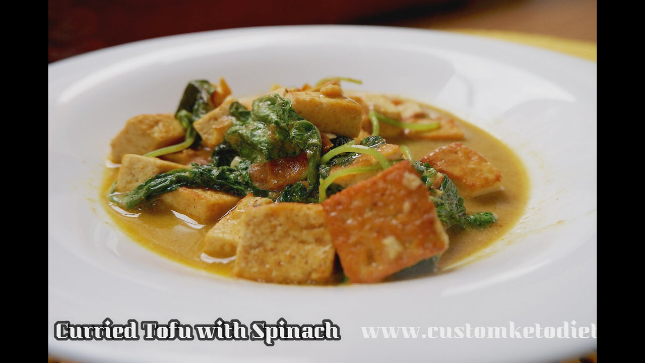 Curried Tofu With Spinach