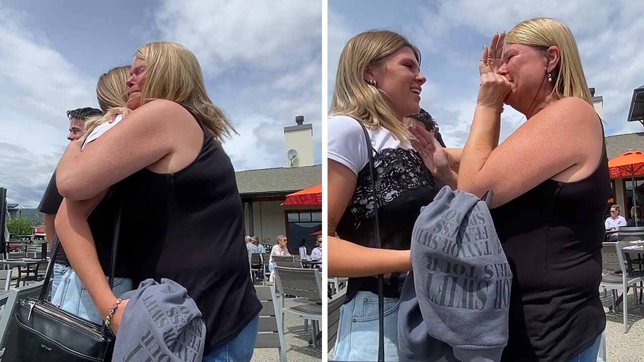 Emotional reunion: Daughter surprises mom after two years apart