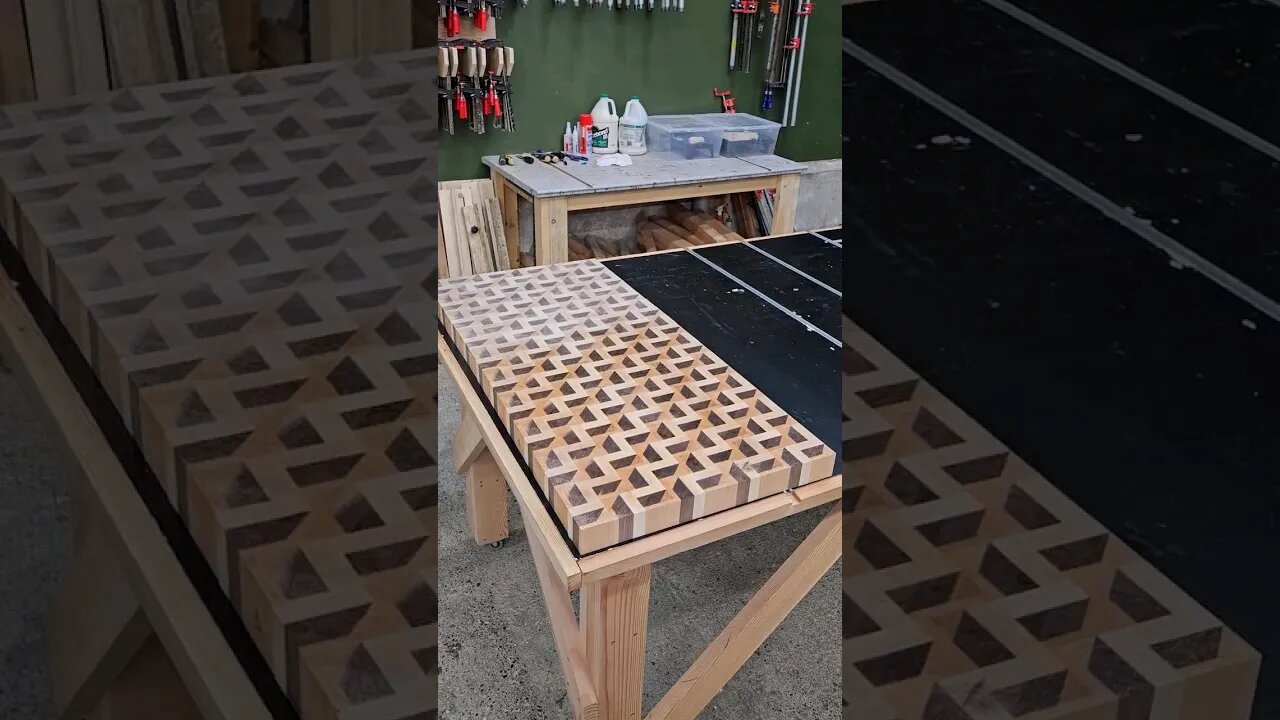 Final Flip & Grain Reveal on JUMBO sized cutting boards #shortsvideo #shortvideo #shorts #short