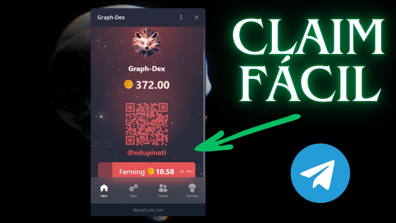 AIRDROP FÁCIL e NOVO NO TELEGRAM! CORRE (PROJETO GRAPH-DEX)