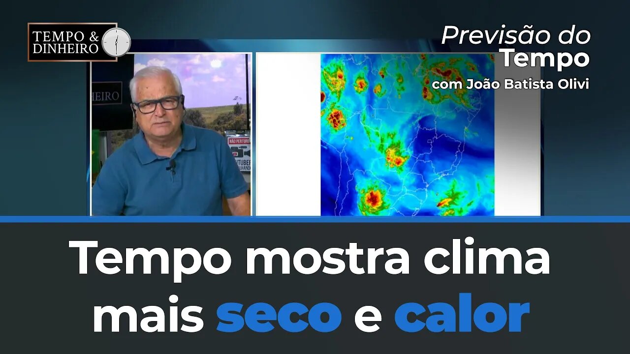 Previsão do tempo mostra clima mais seco e calor no Brasil central e chuva no Nordeste.