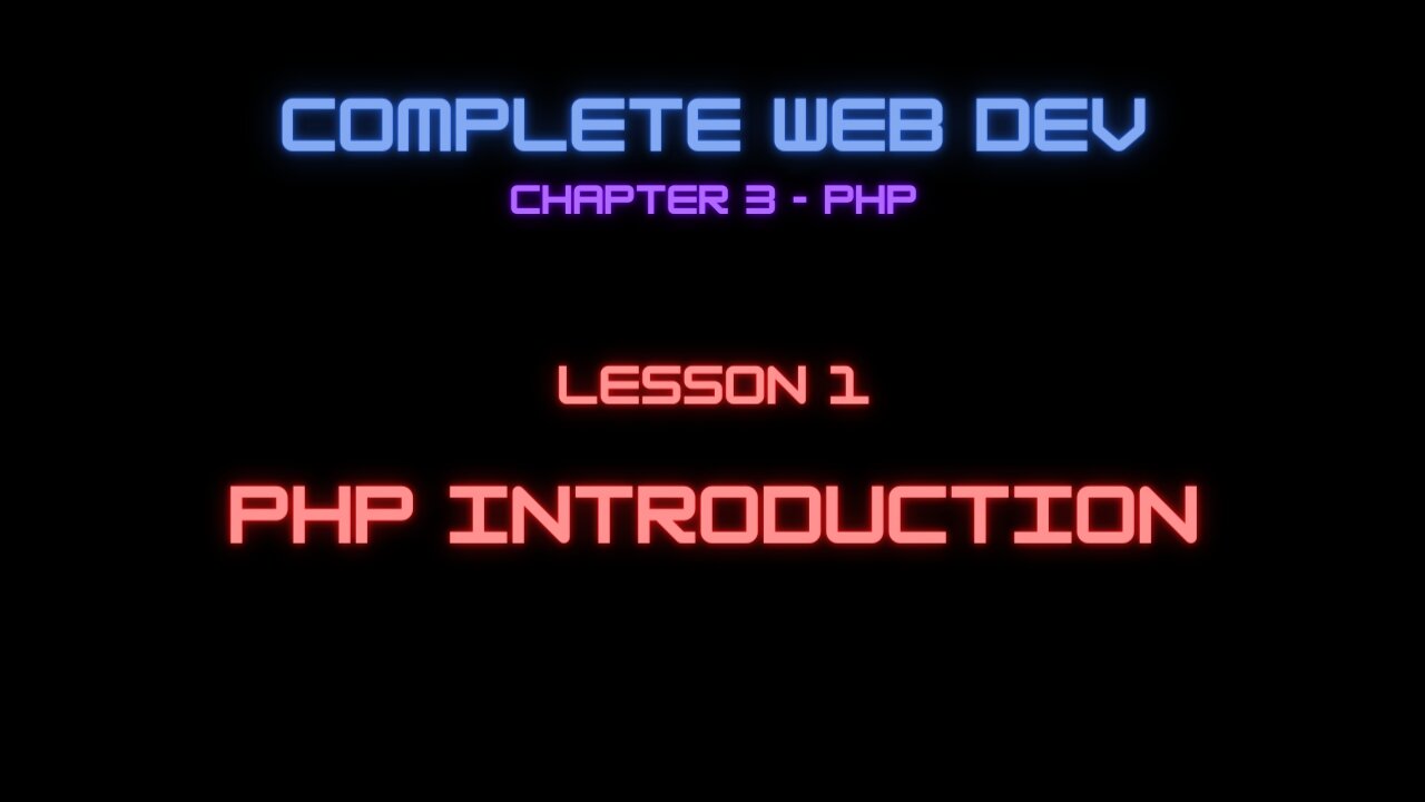 Complete Web Developer Chapter 3 - Lesson 1 PHP Intro