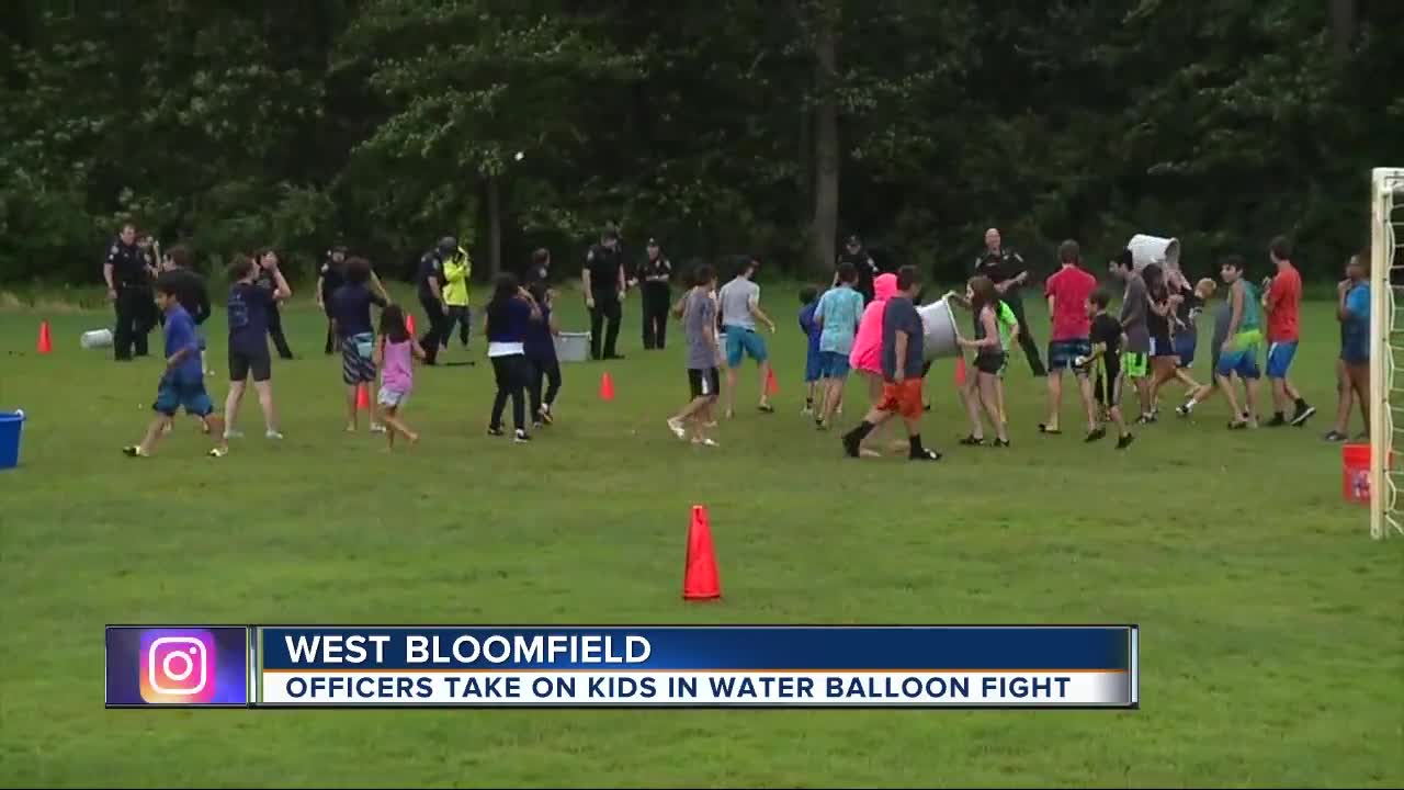 West Bloomfield police host water balloon fight for kids