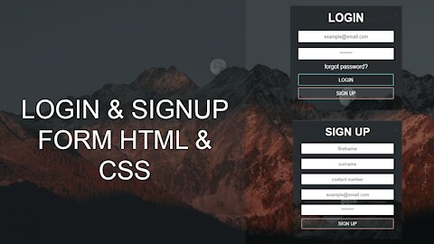 How To Make Login & Registration Form Using HTML And CSS - Episode 1