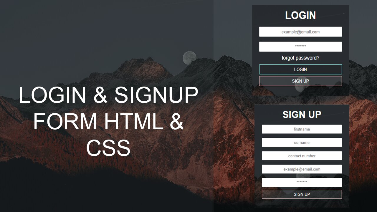 How To Make Login & Registration Form Using HTML And CSS - Episode 1