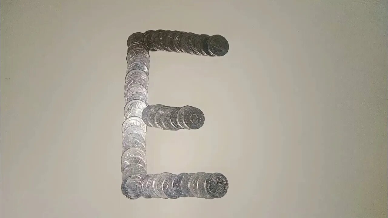 Learning Alphabet E From Money Coin