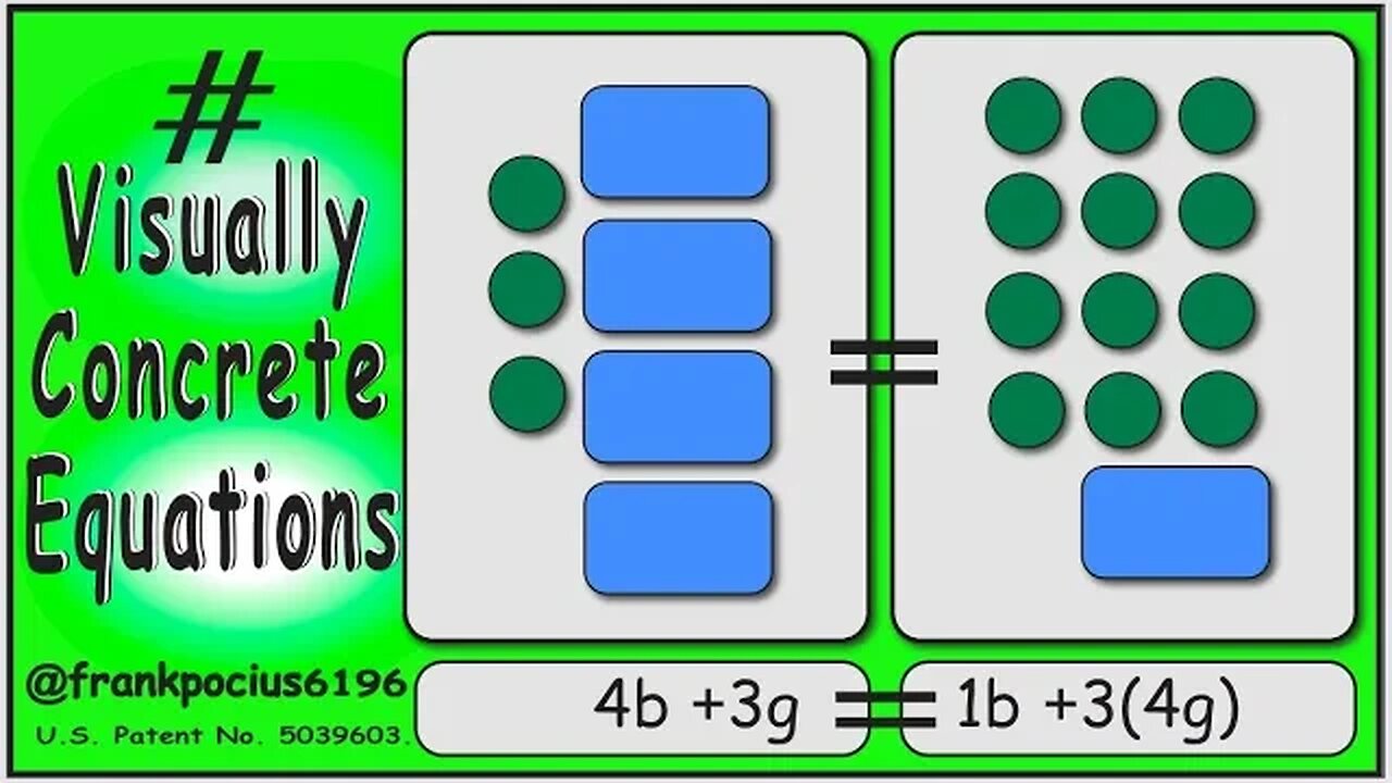 VISUAL MATH _ 3g +4b = 12g +1b _ SOLVING BASIC EQUATIONS _ SOLVING BASIC WORD PROBLEMS