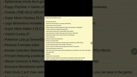 Nintendo direct empath leak