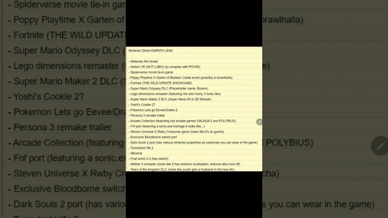 Nintendo direct empath leak