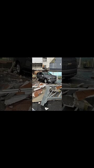 Irving, Texas: Car dealership damaged during storm earlier this evening. part 2
