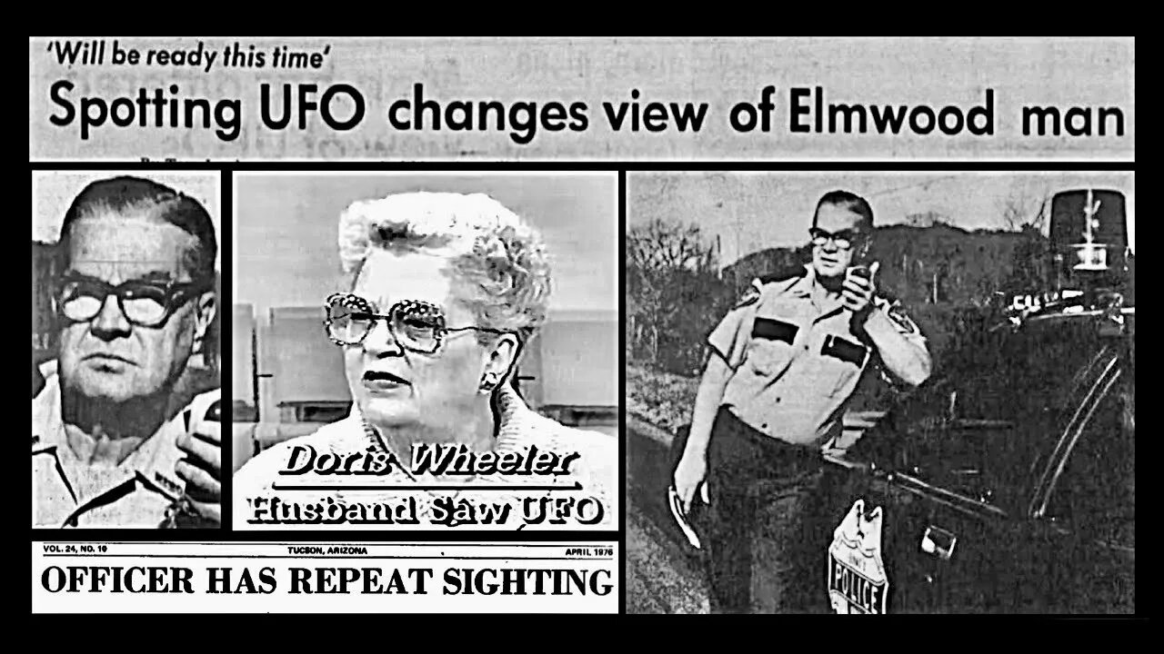 Elmwood police officer George Wheeler got hit by a beam from a UFO in 1976, had multiple sightings