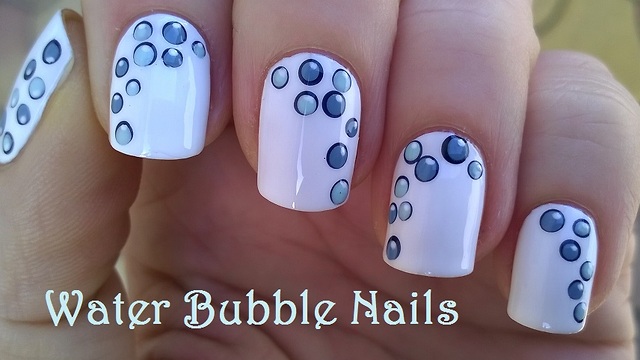 Water Bubble Nail Art Design