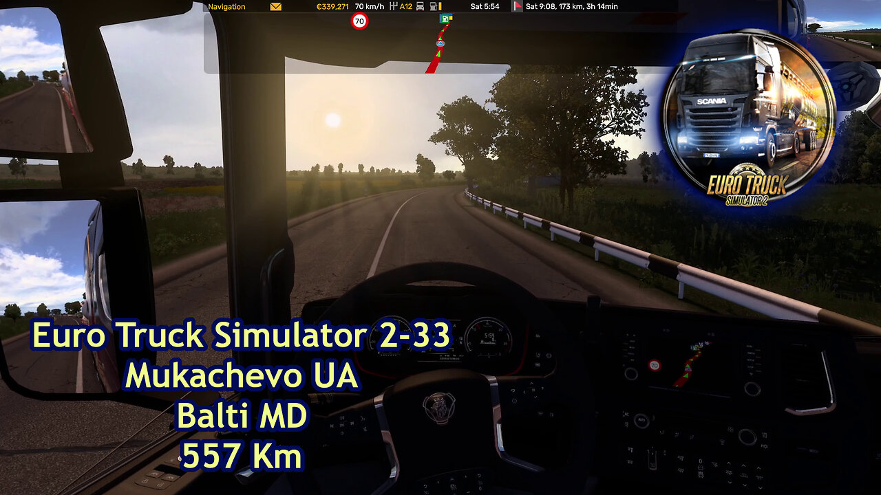 Euro Truck Simulator 2-33, Mukachevo UA, Balti MD, 557 Km