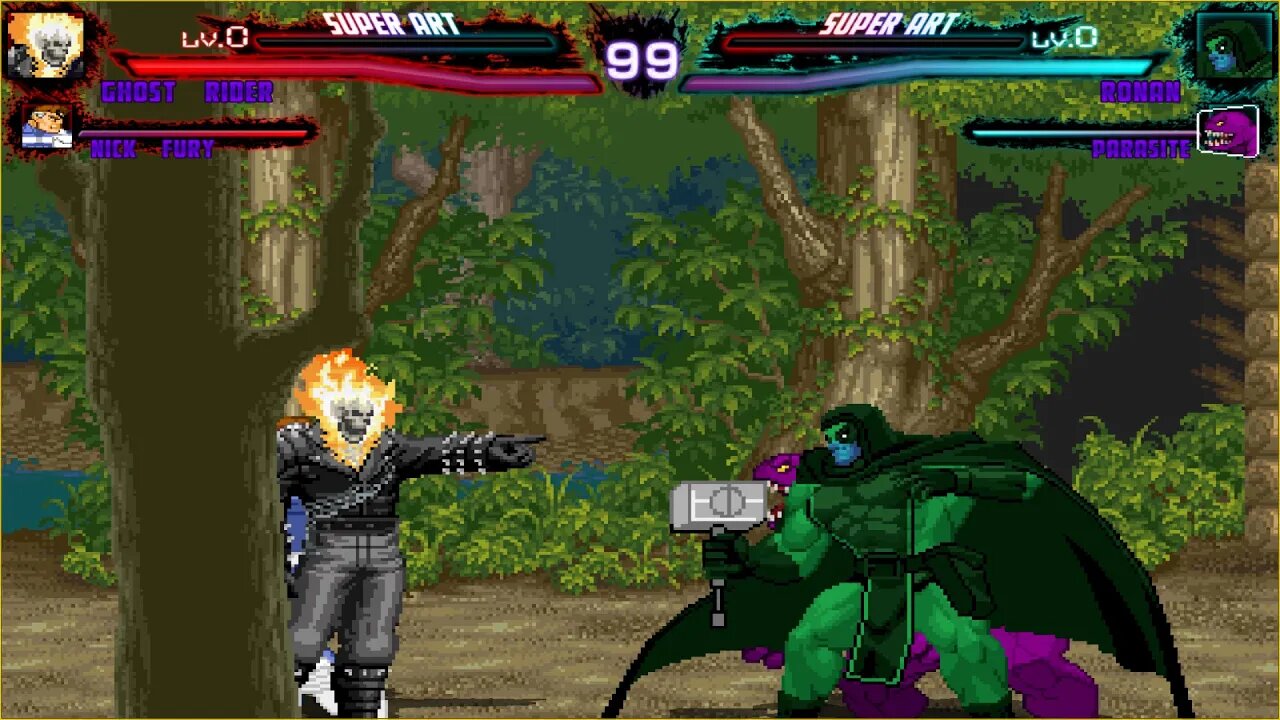 Mugen: Ghost Rider/Nick Fury vs Ronan/Parasite