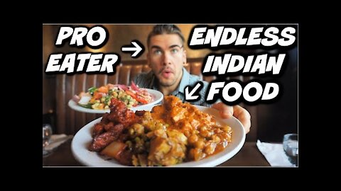 INDIAN FOOD BUFFET DESTROYED BY PRO EATER (ALL YOU CAN EAT) | Countless Plates | Man Vs Food