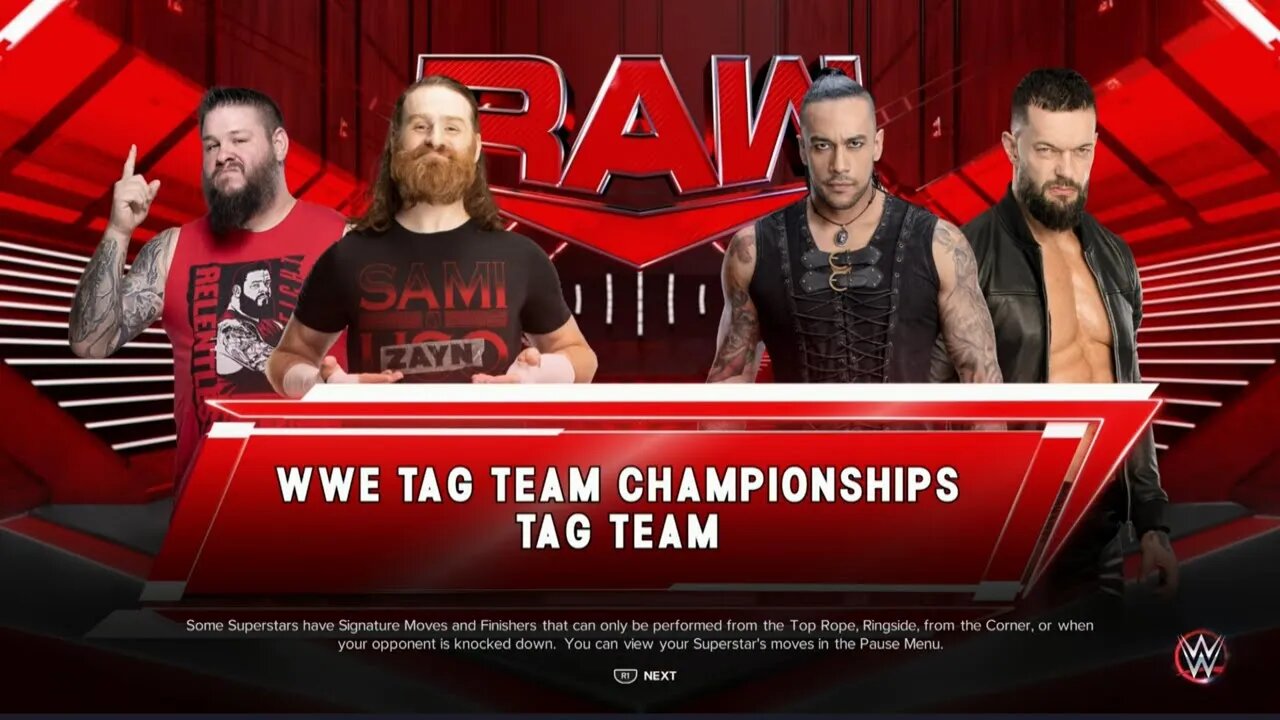 WWE Monday Night Raw Kevin Owens and Sami Zayn vs Judgement Day for the Undisputed Tag Championship