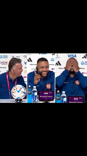 HILARIOUS moment Louis Van Gaal says he kisses Memphis Depay on the MOUTH