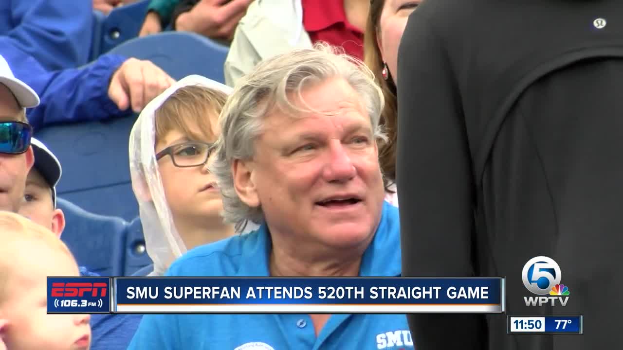 SMU super fan Paul Layne attends 520th straight SMU game