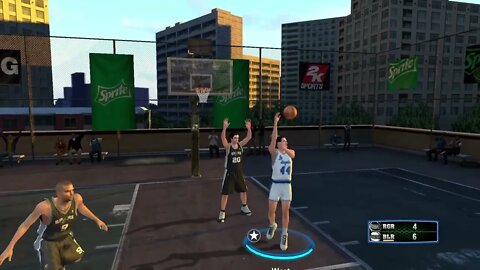 3 on 3: Jerry West, Wilt Chamberlain and Gail Goodrich vs Tim Duncan, Manu Ginobili and Tony Parker