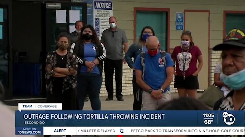 Outrage following tortilla throwing incident