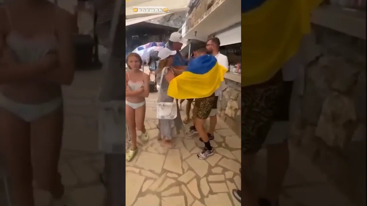 Not sure what's going on but Ukraine's being kicked out of a restaurant in Serbian Sparta