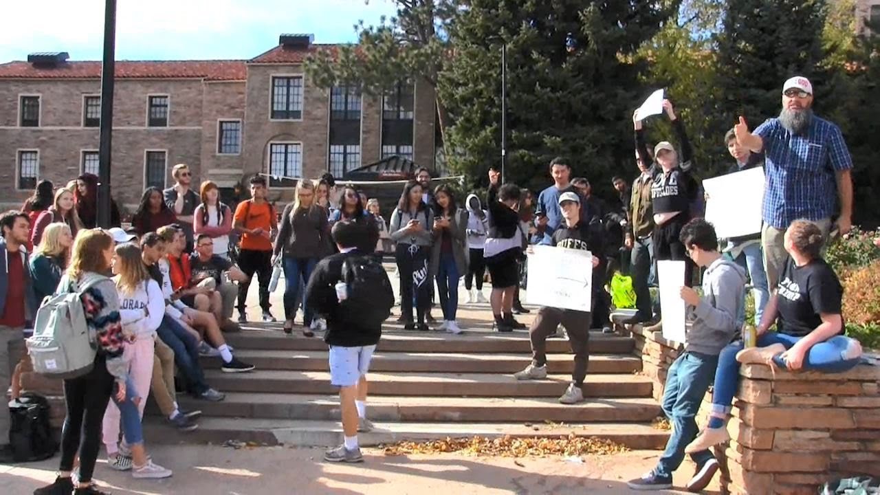 Preaching To Potheads, Perverts and Hypocrites at UC-Boulder | Open Air Preacher Kerrigan Skelly