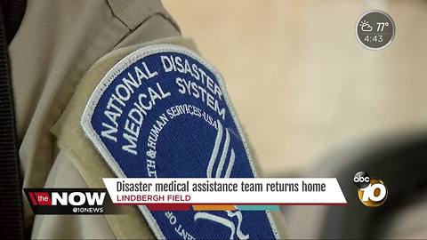 Disaster medical assistance team returns to San Diego