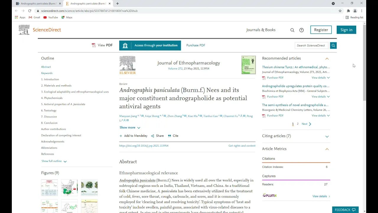 Andrographis paniculata - confers anti-viral effects in vivo & in vitro